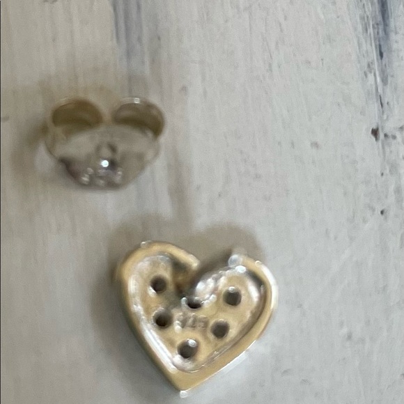 Stamped 925 petite pave CZ heart studs - Picture 4 of 6